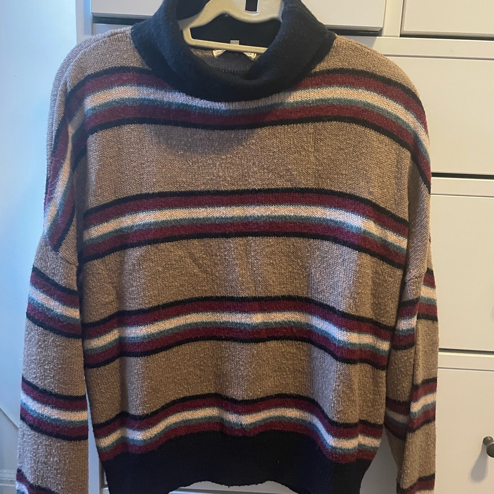 Striped turtleneck sweater